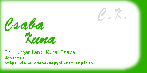 csaba kuna business card